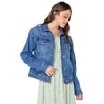 thumbnail image 1 of Celebrity Pink Women's Oversized Denim Jacket, Sizes XS-XXXL, 1 of 5