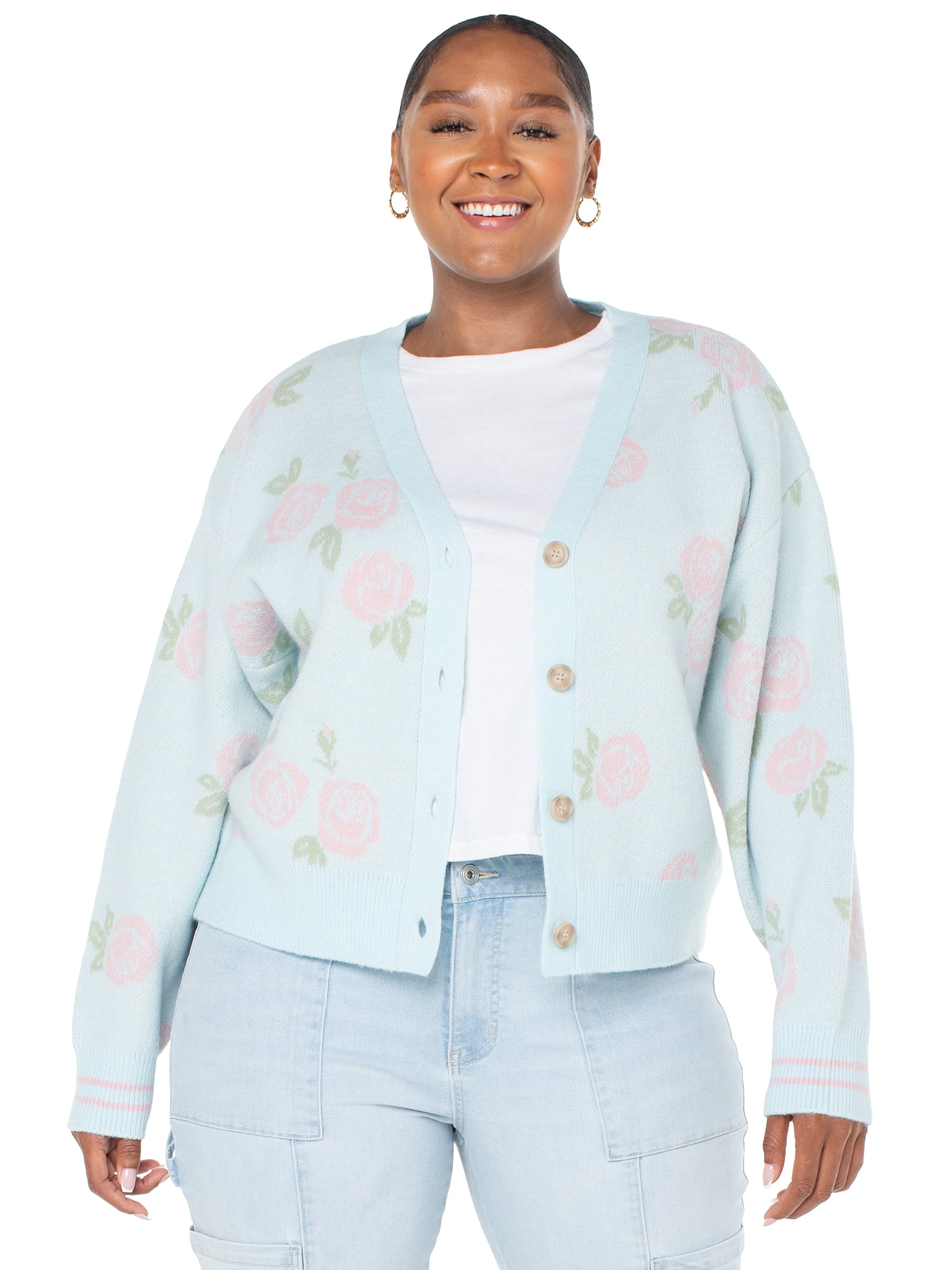 Celebrity Pink Cardigan Sweater, Women's and Women's Plus