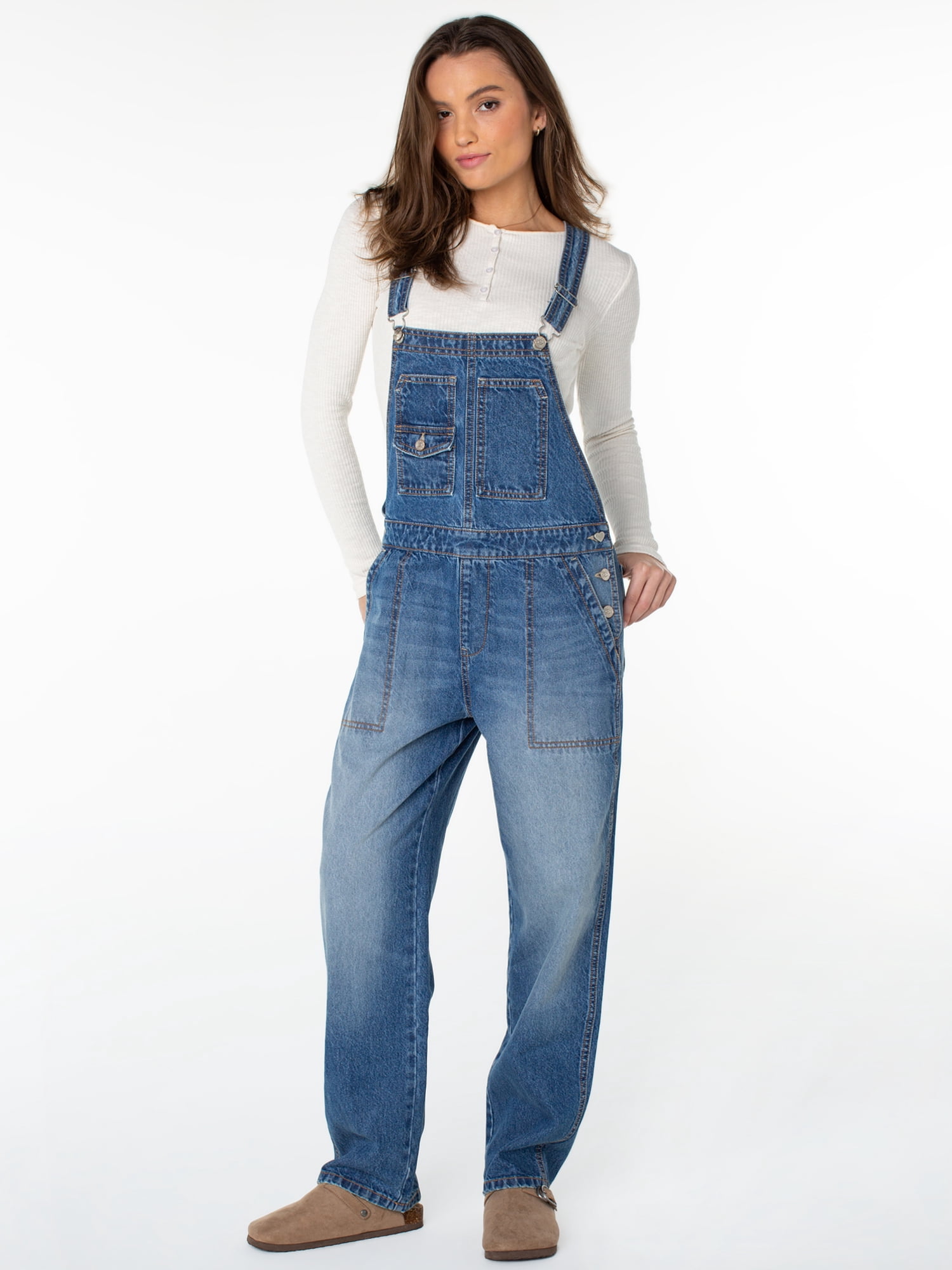 Celebrity Pink Women's Relaxed Boyfriend Overall, Sizes XS-XXXL