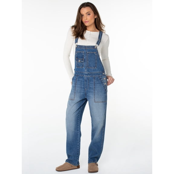 Celebrity Pink Women's Relaxed Boyfriend Overall, Sizes XS-XXXL