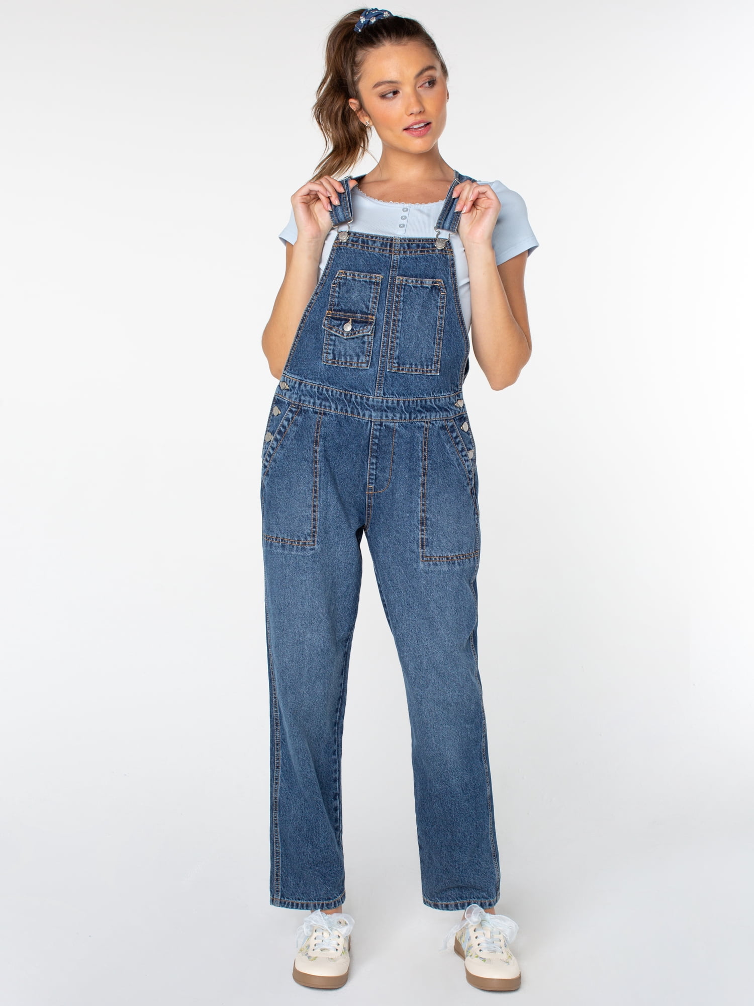 Celebrity Pink Women's Relaxed Boyfriend Overall, Sizes XS-XXXL