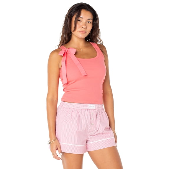 Celebrity Pink Women's Removable Bow Ribbed Tank Top, Sizes XS-XXXL