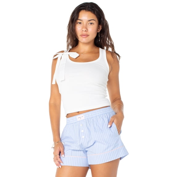 Celebrity Pink Women's Removable Bow Ribbed Tank Top, Sizes XS-XXXL