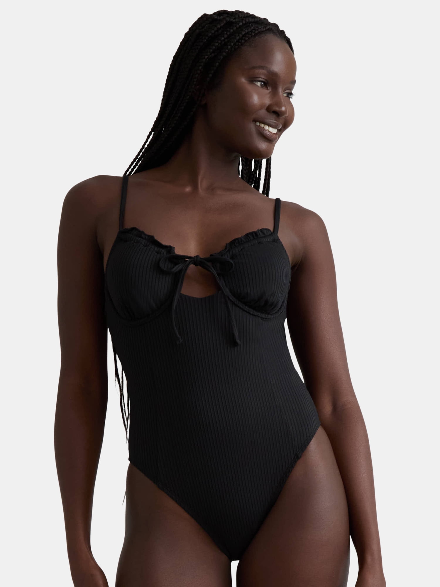 Celebrity Pink Women's Rib Underwire One Piece Swimsuit, Sizes XS-XXL