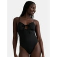 thumbnail image 1 of Celebrity Pink Women's Rib Underwire One Piece Swimsuit, Sizes XS-XXL, 1 of 4