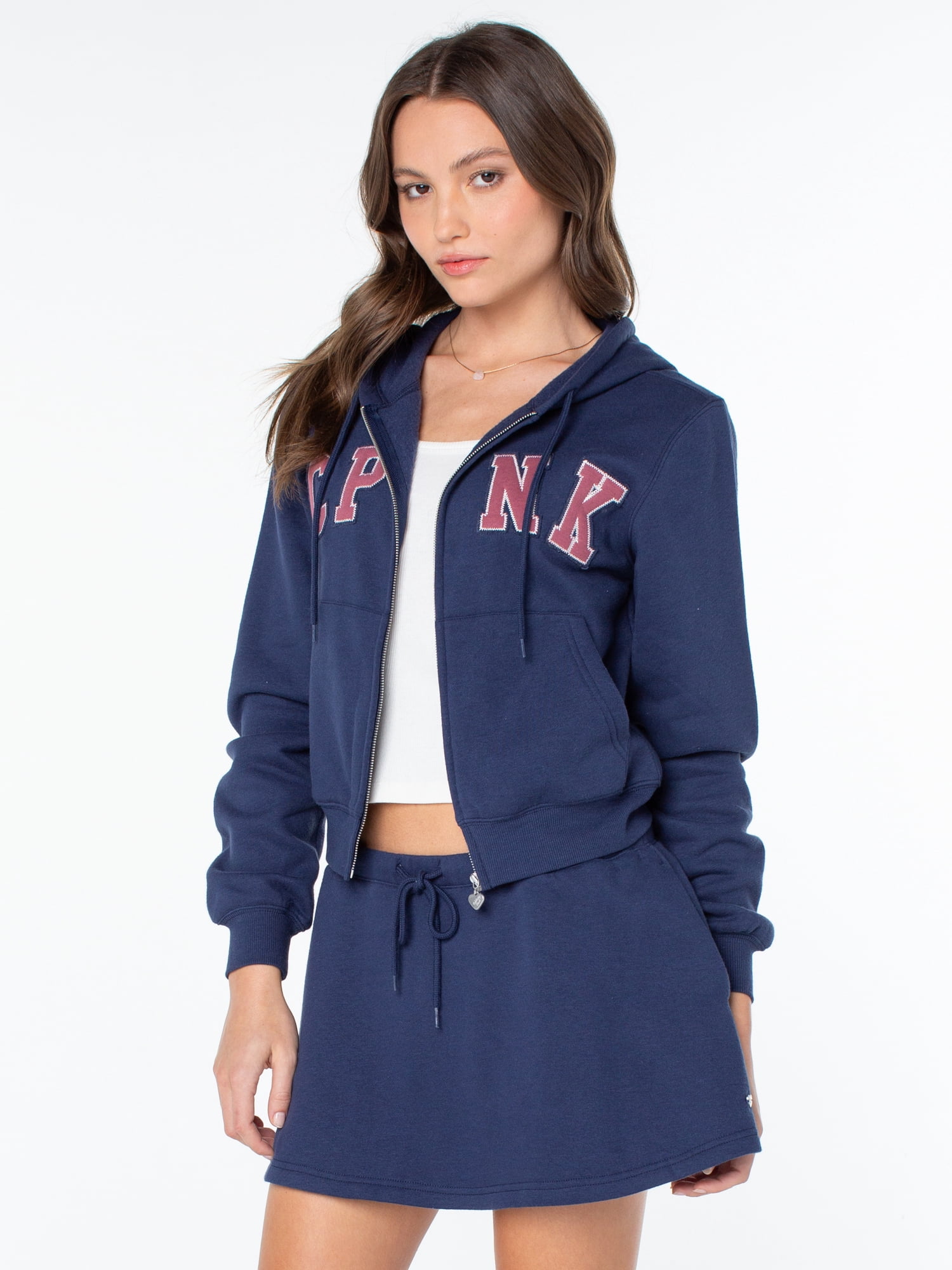 Celebrity Pink Women's Signature Zip Up Fleece Hoodie Sweatshirt, Sizes XS-XXXL