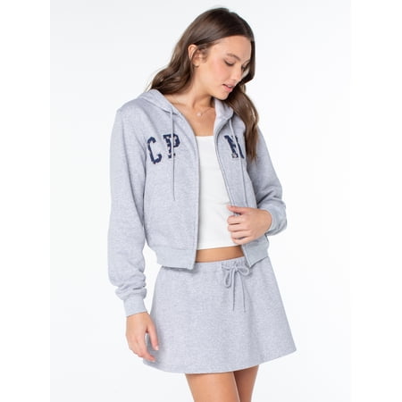 Celebrity Pink Women's Signature Zip Up Fleece Hoodie Sweatshirt, Sizes XS-XXXL