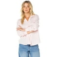 thumbnail image 1 of Celebrity Pink Women's Striped Button Up Shirt, Sizes XS-XXXL, 1 of 5