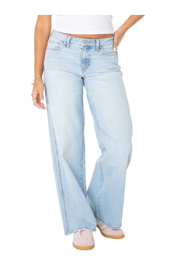 Women's and Women's Plus Baggy Wide Leg Jeans, Available in Regular, Short, Long Inseams, Sizes 1-24