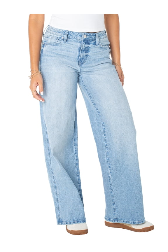 Women's and Women's Plus Baggy Wide Leg Jeans, Available in Regular, Short, Long Inseams, Sizes 1-24