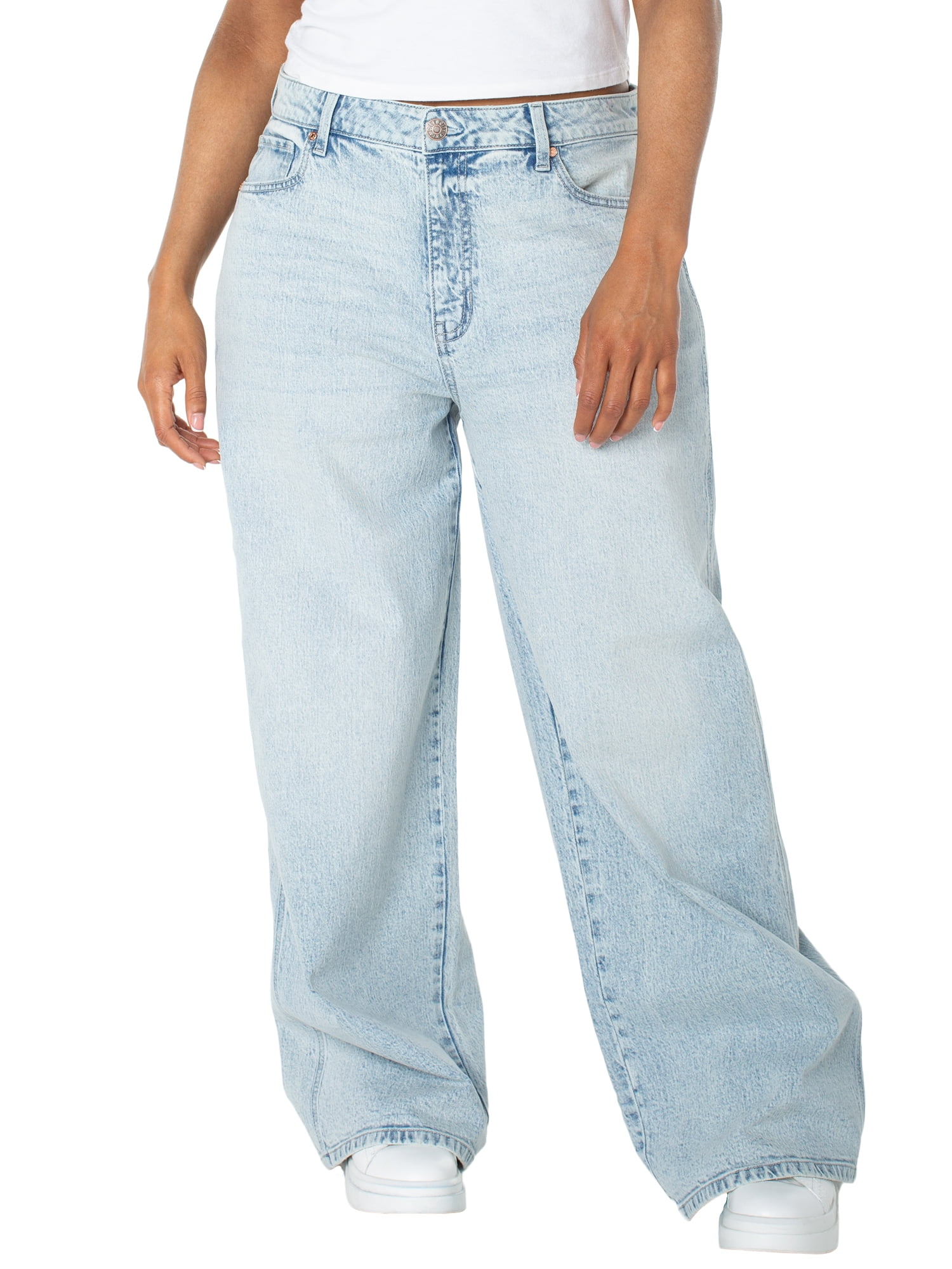 Celebrity Pink Women's and Women's Plus Baggy Wide Leg Jeans, Available in 30", 32", and 34" inseams, Sizes 1-24W