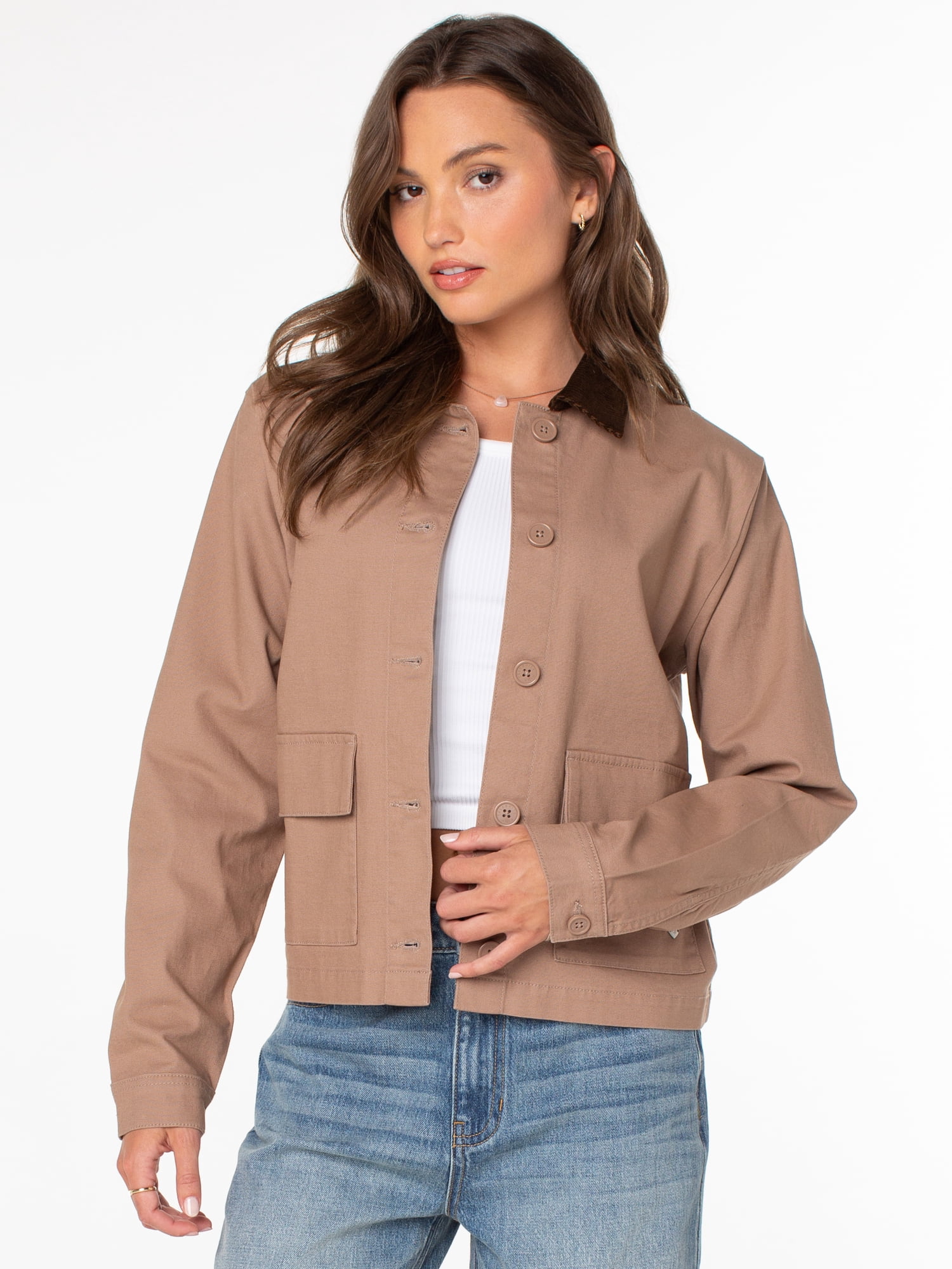 Celebrity Pink Women's and Women's Plus Boxy Barn Jacket, Sizes XS-4X