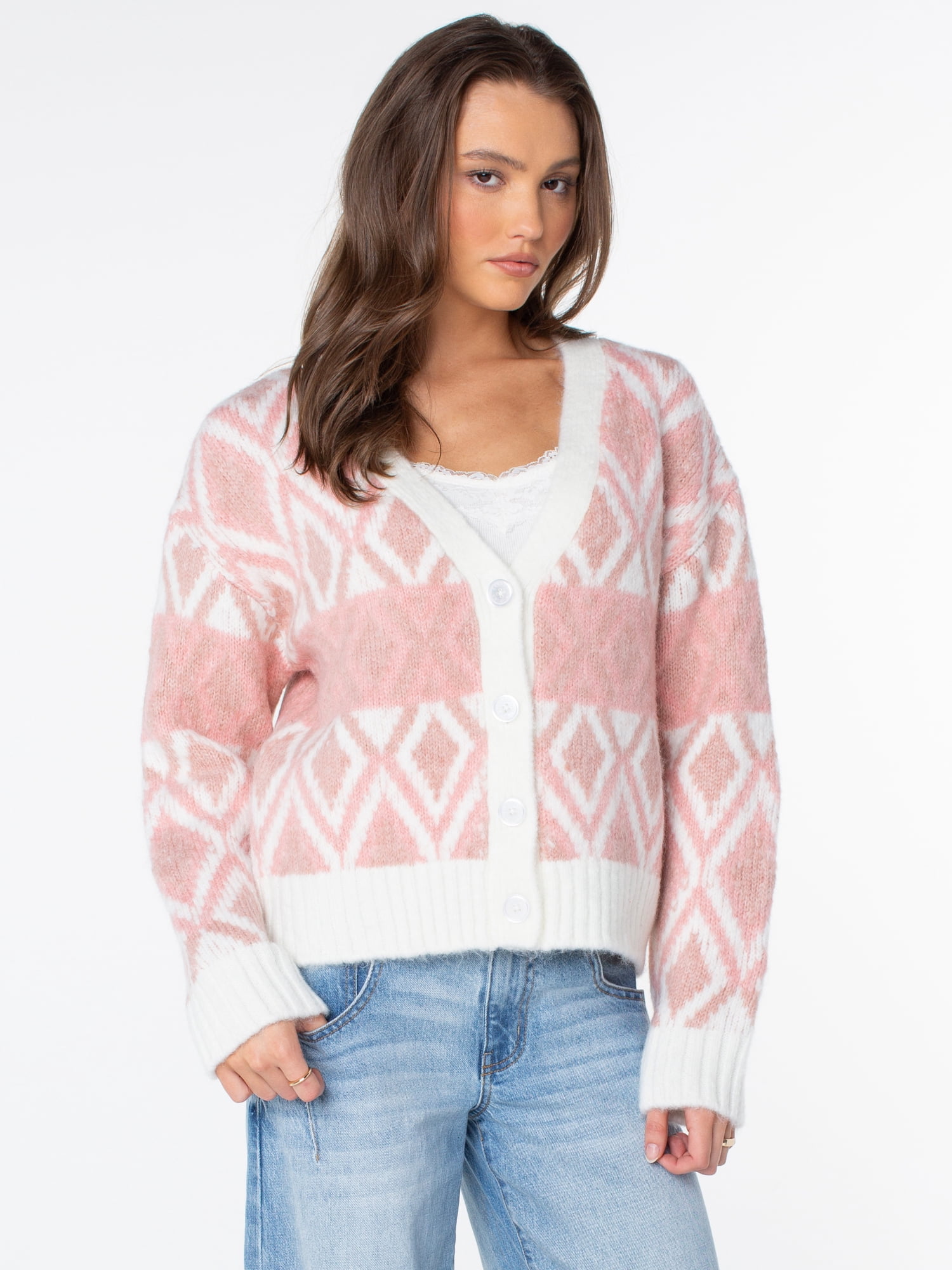 Celebrity Pink Women's and Women's Plus Cardigan Sweater, Sizes XS-4X