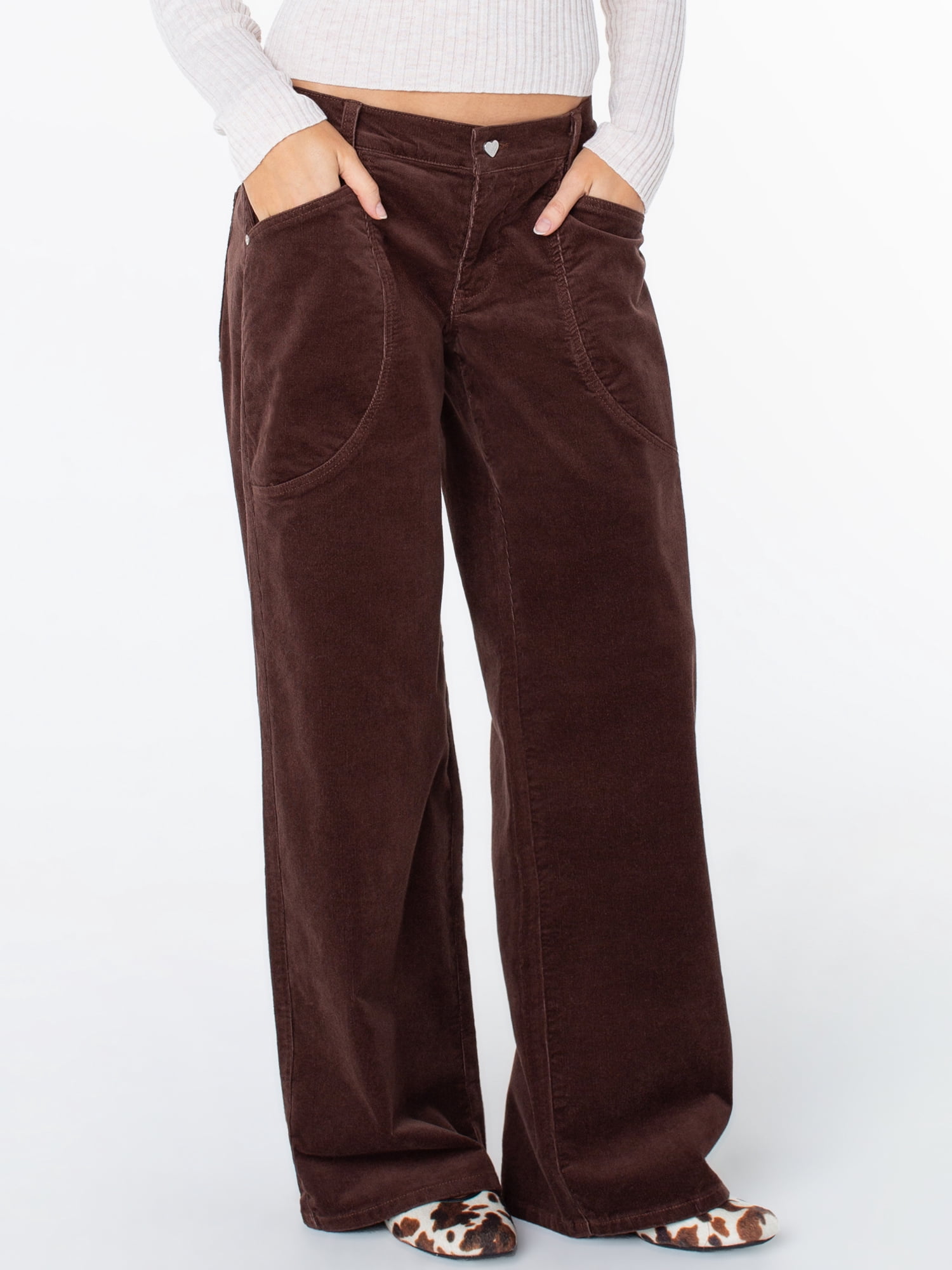Celebrity Pink Women's and Women's Plus Corduroy Wide Leg Pants, Sizes XS-4X