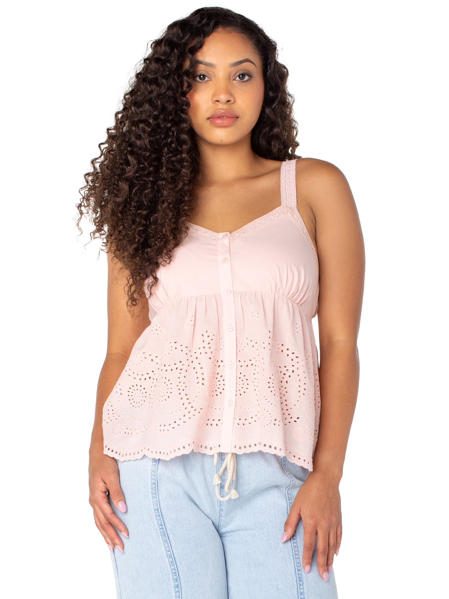 Celebrity Pink Women's and Women's Plus Crochet Cami Top, Sizes XS