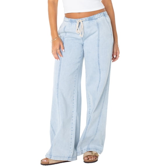 Celebrity Pink Women's and Women's Plus Drapey Wide Leg Jeans, Sizes XS-4X