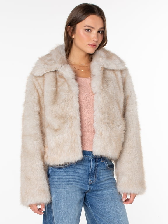 Women's and Women's Plus Faux Fur Jacket, Sizes XS-4X