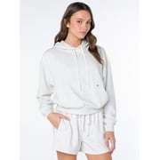Celebrity Pink Women's and Women's Plus Lace Trim Hoodie Sweatshirt, Sizes XS-4X