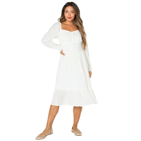 Celebrity Pink Women's and Women's Plus Long Sleeve Midi Dress, Sizes XS-4X