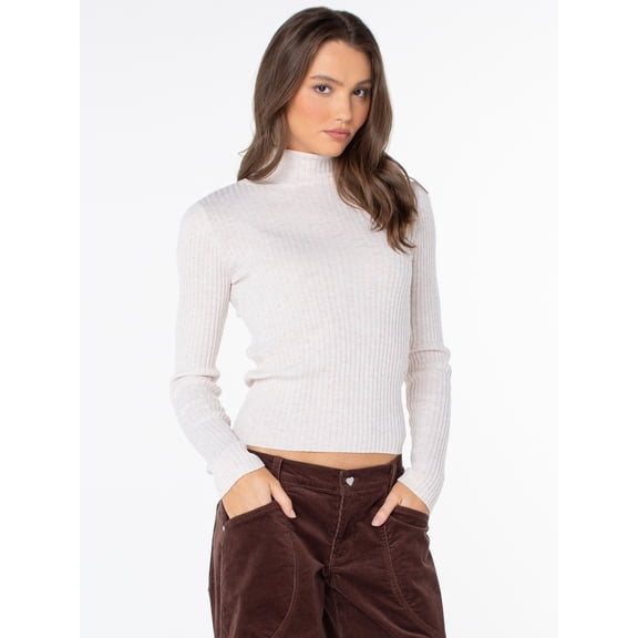 Celebrity Pink Women's and Women's Plus Long Sleeve Turtleneck Sweater Top, Sizes XS-4X