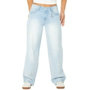 CELEBRITY PINK Women's and Women's Plus Low Rise Baggy Wide Leg Jeans, Sizes 1-24