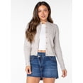 thumbnail image 1 of Celebrity Pink Women's and Women's Plus Mockneck Button Front Cardigan, Sizes XS-4X, 1 of 14