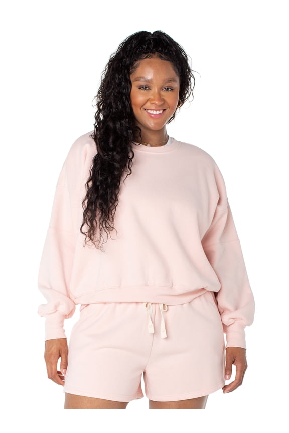 Women's and Women's Plus Oversized Boyfriend Sweatshirt, Sizes XS-4X