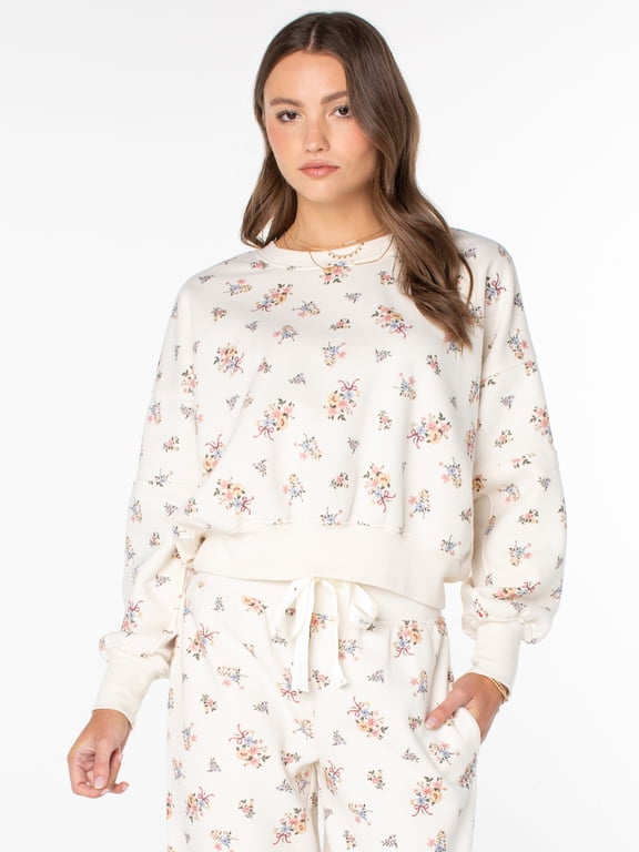 Women's and Women's Plus Oversized Boyfriend Sweatshirt, Sizes XS-XXXL