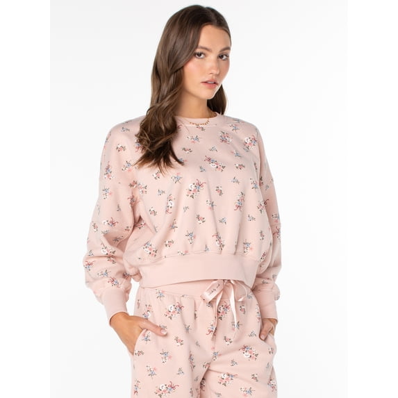 Celebrity Pink Women's and Women's Plus Oversized Boyfriend Sweatshirt, Sizes XS-XXXL