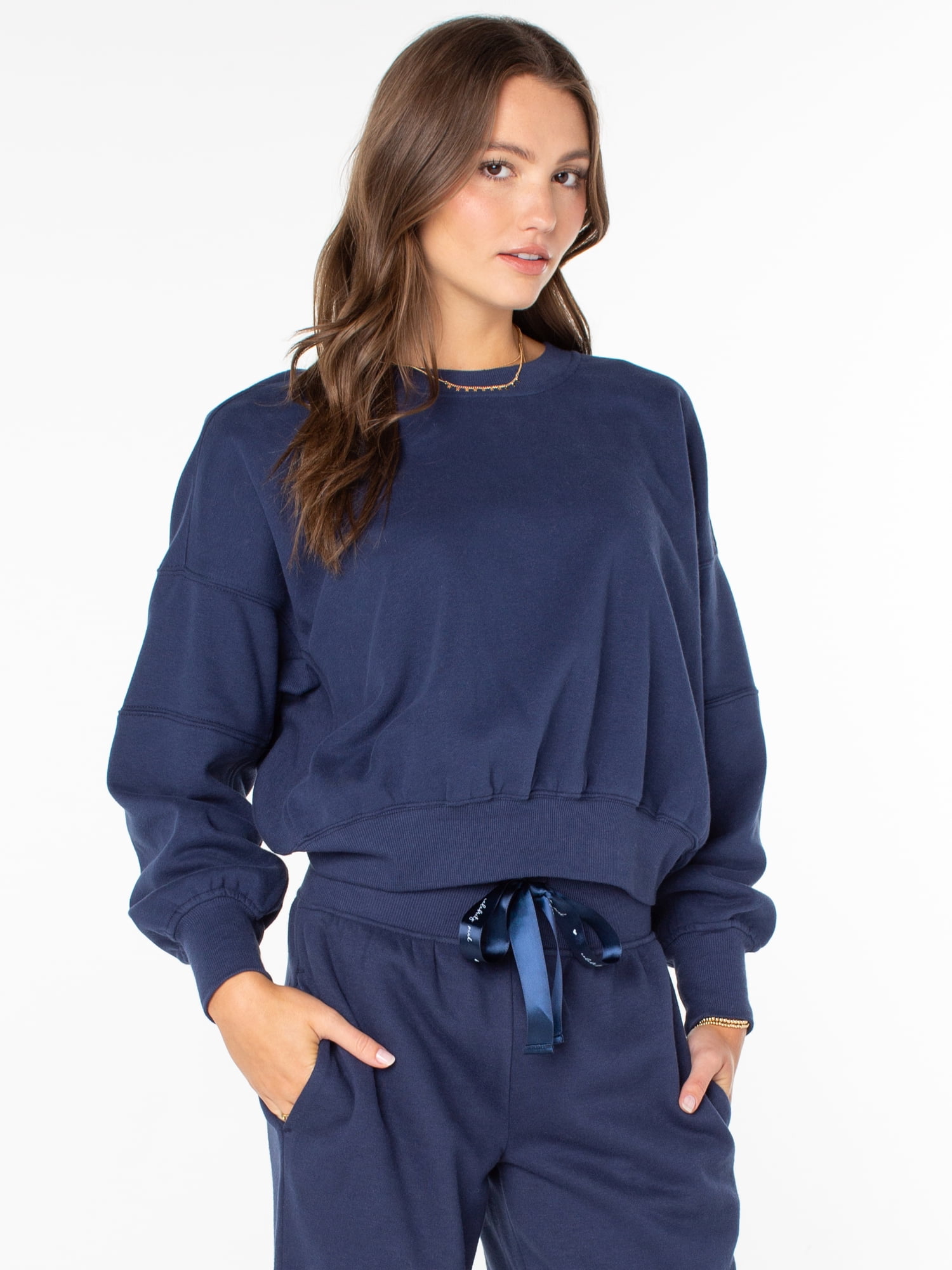 Celebrity Pink Women's and Women's Plus Oversized Boyfriend Sweatshirt, Sizes XS-XXXL