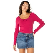 CELEBRITY PINK Women's and Women's Plus Puff Long Sleeve Pointelle Bodysuit, Sizes XS-XXXL