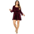 thumbnail image 1 of Celebrity Pink Women's and Women's Plus Puff Sleeve Dress, Sizes XS-3X, 1 of 4