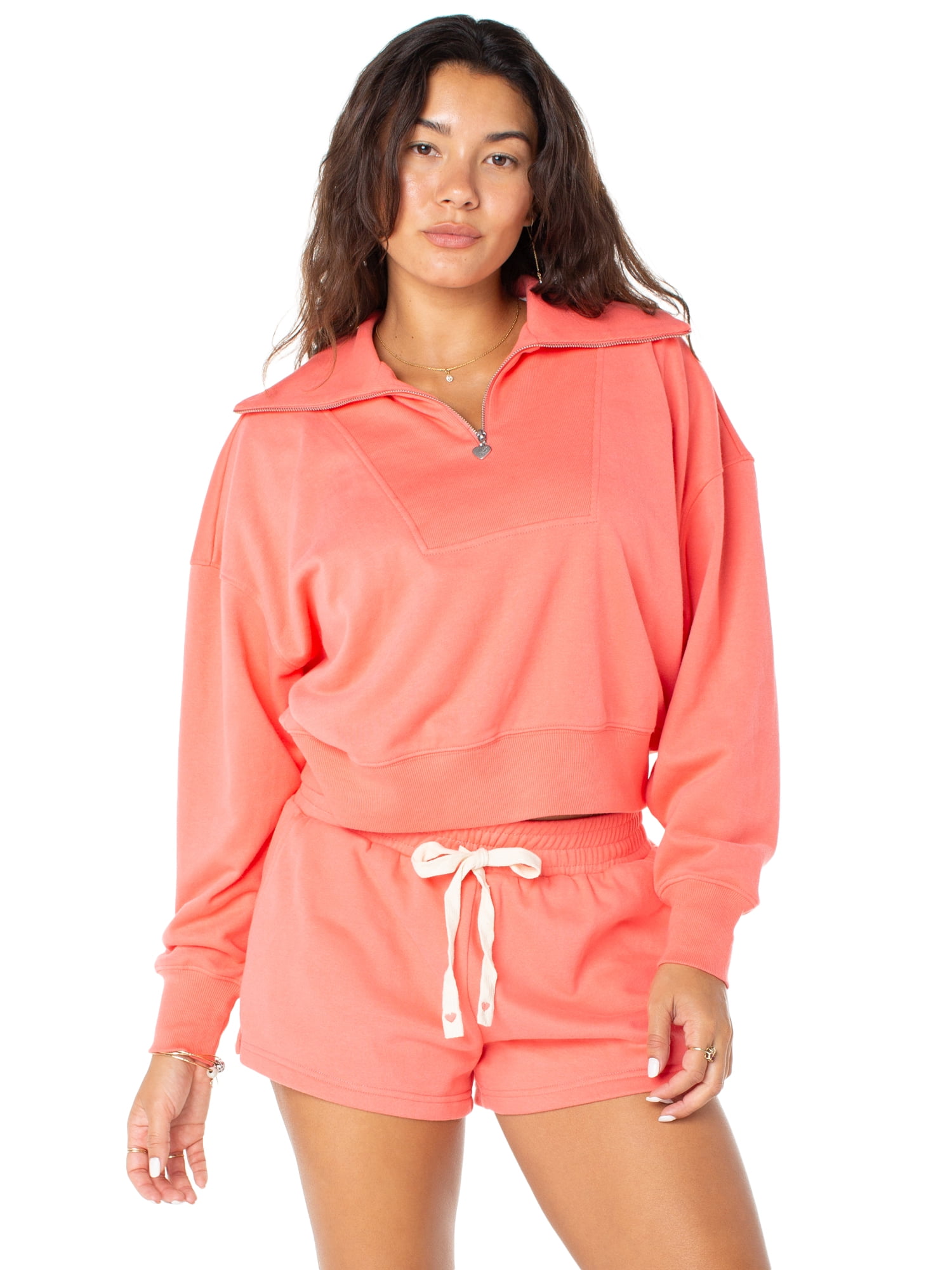 ほーりー Celebrity Pink Women's and Women's Plus Quarter Zip Pullover