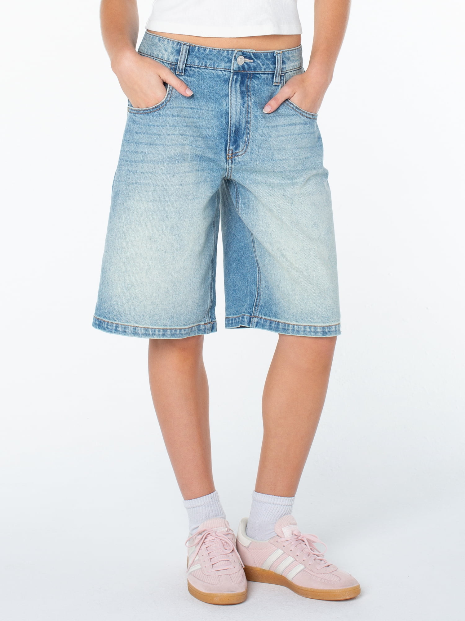 Celebrity Pink Women's and Women's Plus Relaxed Denim Jorts, Sizes XS-XXXL