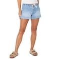 thumbnail image 1 of Celebrity Pink Women's and Women's Plus Tie Waist Soft Denim Pull On Shorts, Sizes XS-XXXL, 1 of 5