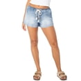 thumbnail image 1 of Celebrity Pink Women's and Women's Plus Tie Waist Soft Denim Pull On Shorts, Sizes XS-XXXL, 1 of 5