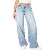 Women's and Women's Plus V-Waist Wide Leg Jeans, Available in 30", 32", and 34" inseams, Sizes 1-24W