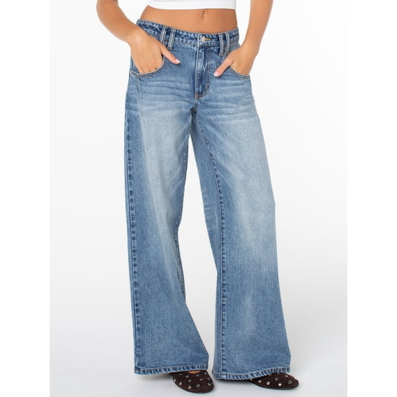 Celebrity Pink Women's and Women's Plus Wide Leg Jeans, Sizes 1-24