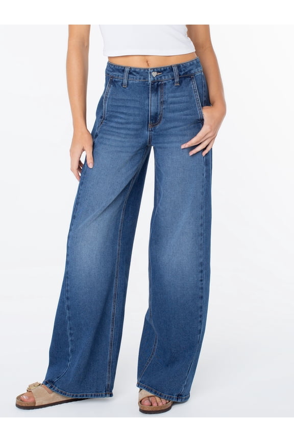 Women's and Women's Plus Wide Leg Jeans, Sizes 1-24
