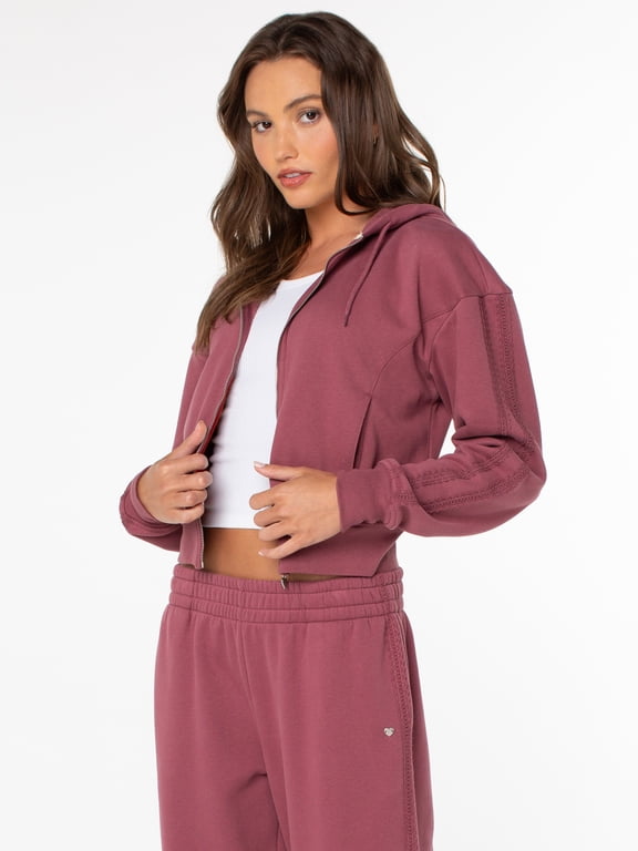 Women's and Women's Plus Zip Front Fleece Hoodie Sweatshirt, Sizes XS-4X