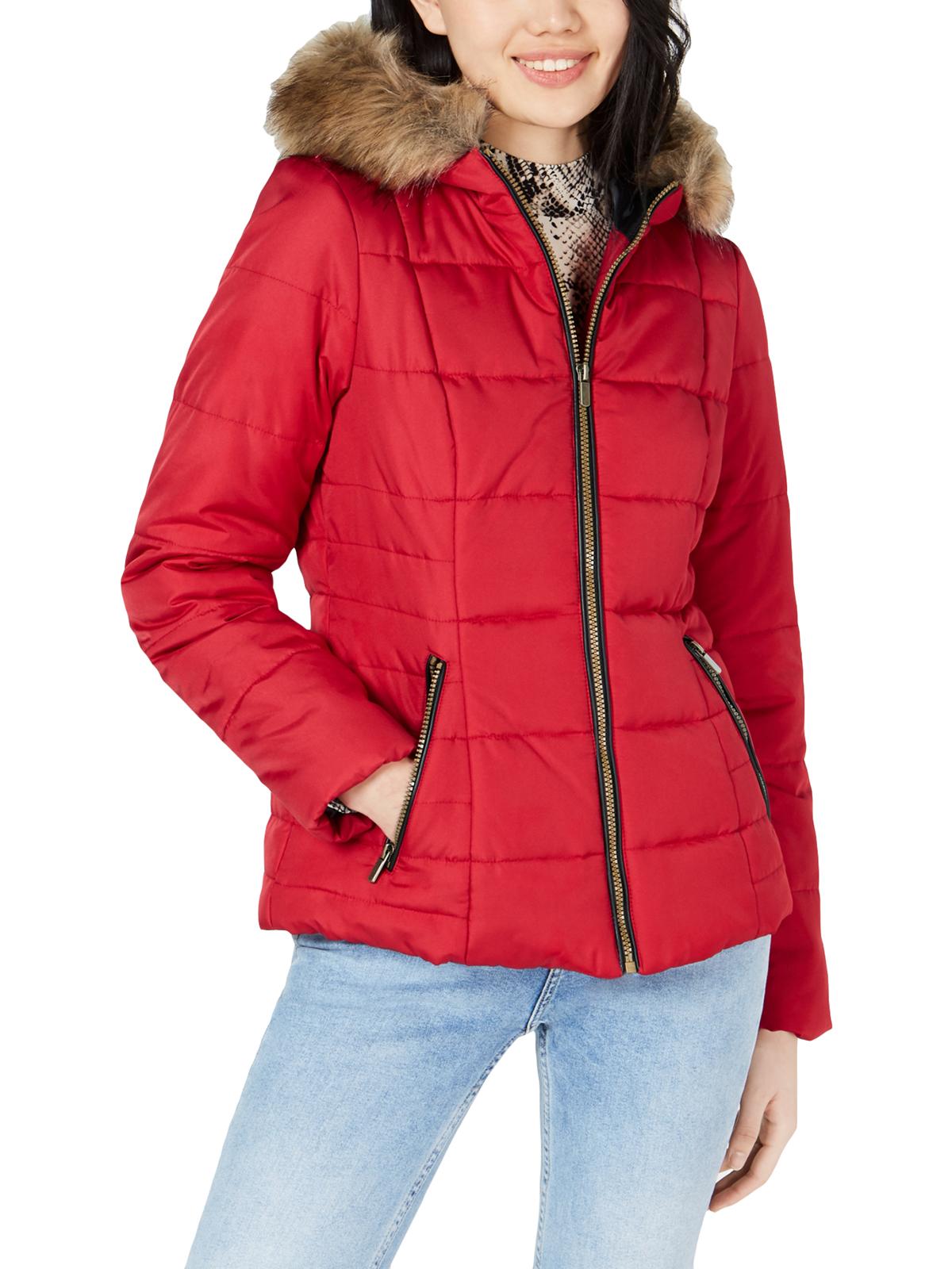 Celebrity Pink Womens Juniors Quilted Short Puffer Coat Red XL - image 1 of 2