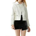 thumbnail image 1 of Celebrity Women's White Lambskin Leather Jacket Motorcycle Slim Fit Biker W501, 1 of 4