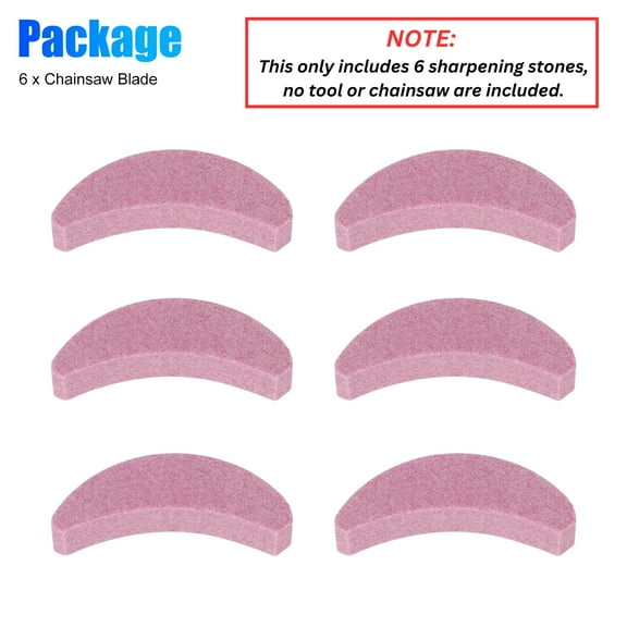 Celectigo 6pcs Sharpening Stone, for Chainsaw Blade Sharpener Replacement Whetstone for Teeth Sharpening, Pink (Stone Only)