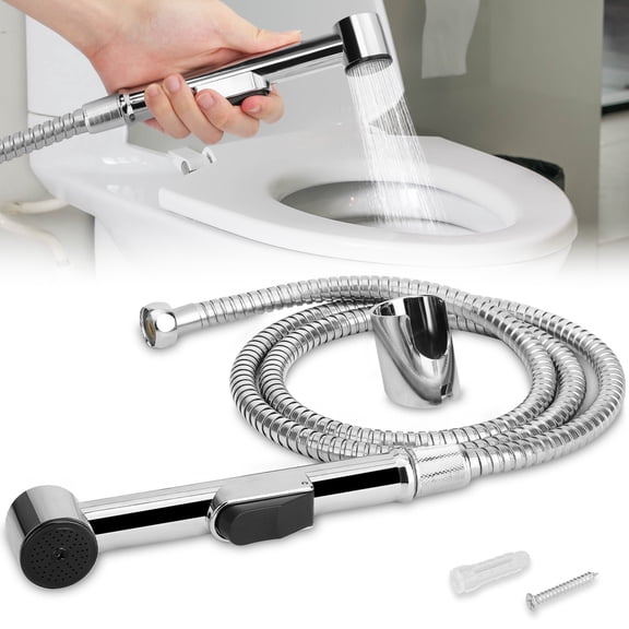 Celectigo Handheld Bidet Sprayer for Cleaning and Washing, with 1.5M Hose Holder Screw, Flexible Telescopic Shower Hose for Bathroom Douche Diaper Cleaning, Closestool, Floor Cleaning