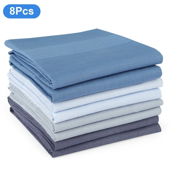 Celectigo Handkerchiefs for Men-8 pcs Multicolor Plaid Pocket Squares, Large Gents Hankies (16" x 16" each) , Ideal Father's Day Gift