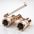 thumbnail image 1 of CELECTIGO 3 x 25 Opera Glasses — Compact Theater Binoculars with Foldable Adjustable Handle, Vintage Metal Lorgnette for Concerts, Theatre & Opera (White), 1 of 7