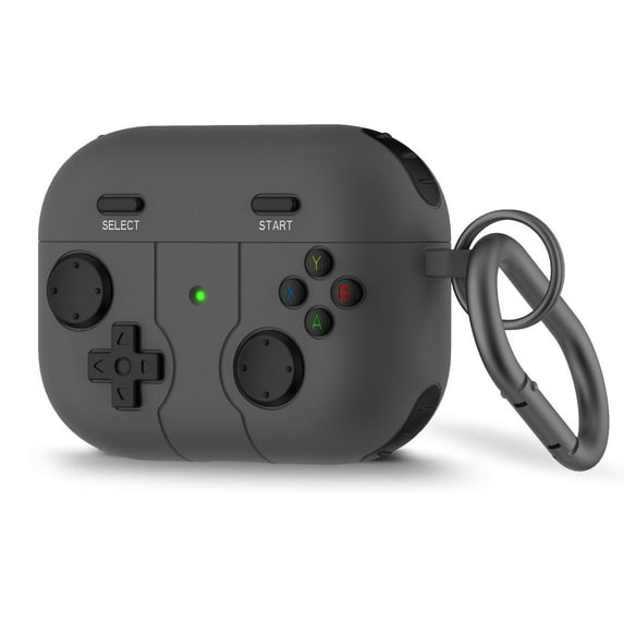Celectigo Protective Case for AirPods Pro 2, Shockproof Game Console Design with Keychain, MagSafe Compatible - Black