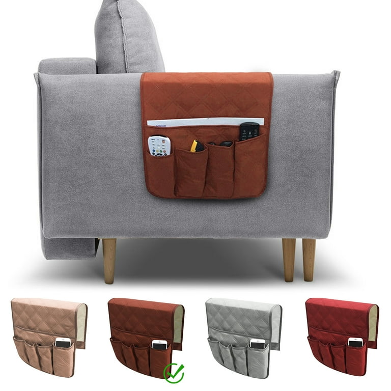 Celectigo Sofa Armrest Organizer 5 Pockets Non Slip Magazine and Remote Control Holder For Recliner Armchair Caddies For Couch Coffee