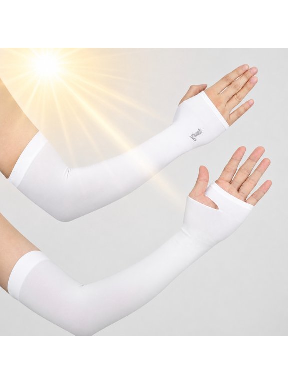 2pcs UV Protection Cooling Arm Sleeves for Men Women, Breathable Stretch Sun Protection Sleeves for Outdoor Sports, Running, Cycling, Golf, Driving