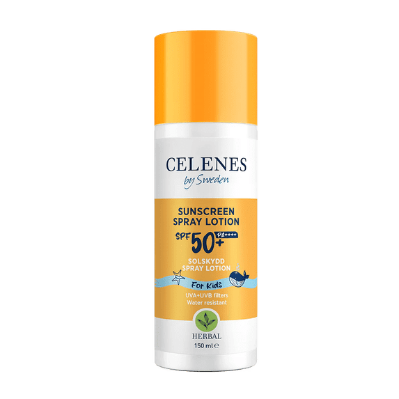 Celenes by Sweden Herbal Sunscreen Spray Lotion for Kids 50 Spf 150 ml / 5 fl oz